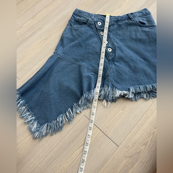 MARQUES'ALMEIDA Asymmetric Frayed Denim Mini Skirt Size UK 6 US 2 - Picture 10 of 16